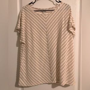 Brand new with tags. Womens Emma James XXL shirt top with accent sleeves beige